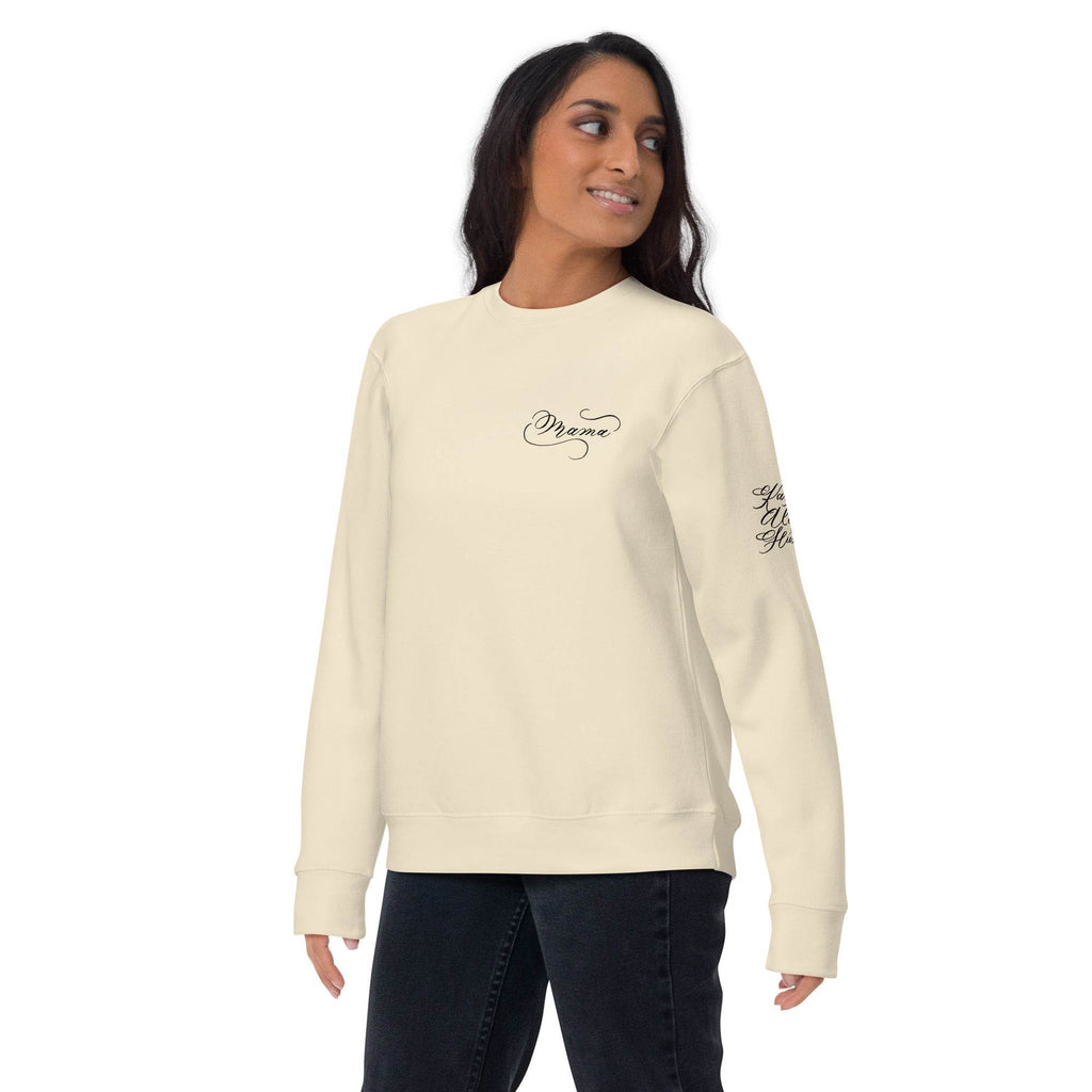 CUSTOM3 Updated - Karin Mama Chest Arm (Two Location Printing) - Unisex Premium Sweatshirt - Holiday Matching Gift - CUSTOM - Dear Daughters Design