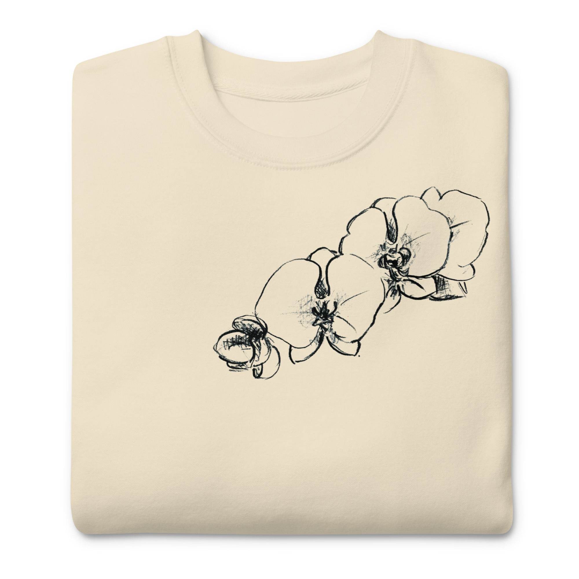 Orchid Sketch Printed Unisex Premium Sweatshirt - Dear Daughters Design