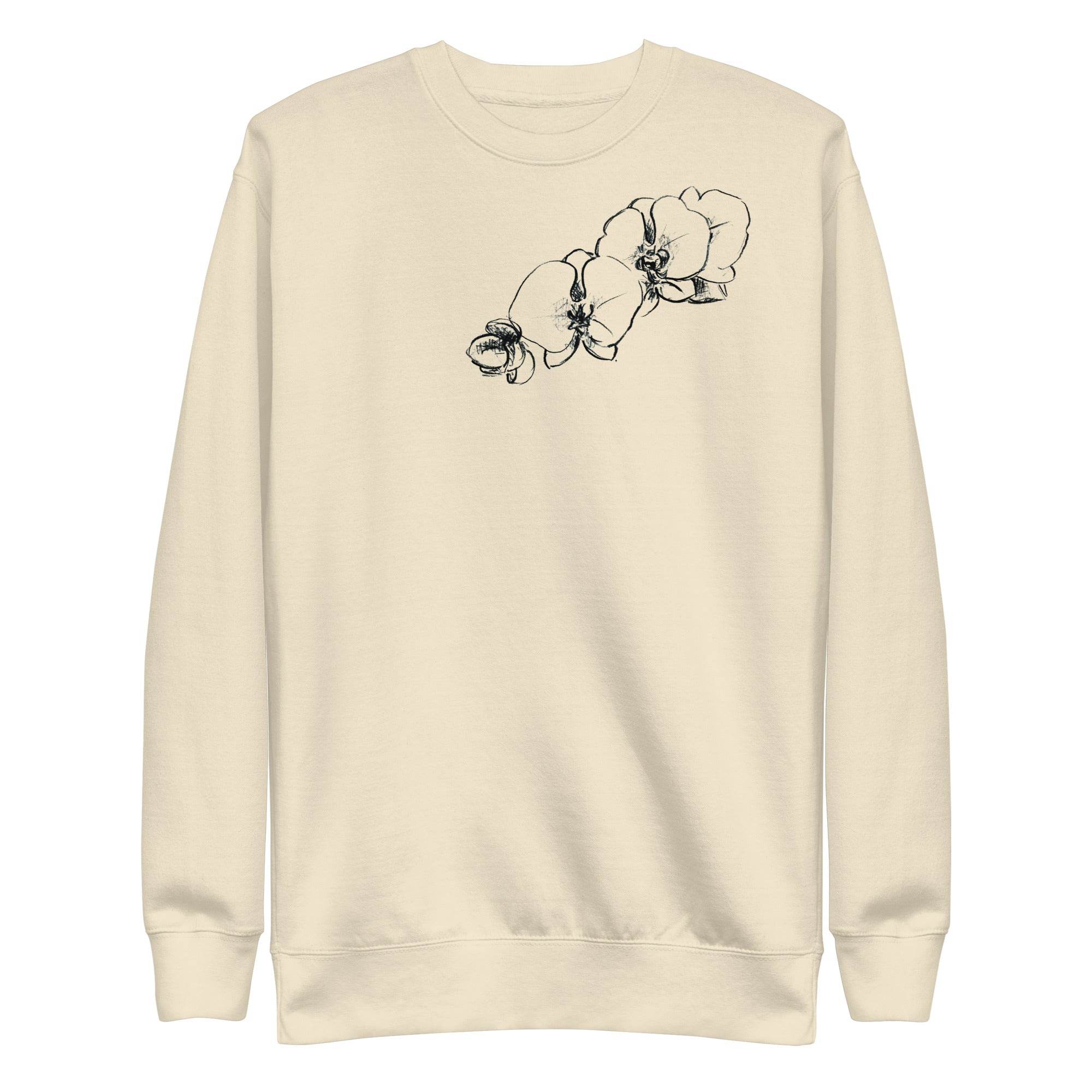 Orchid Sketch Printed Unisex Premium Sweatshirt - Dear Daughters Design