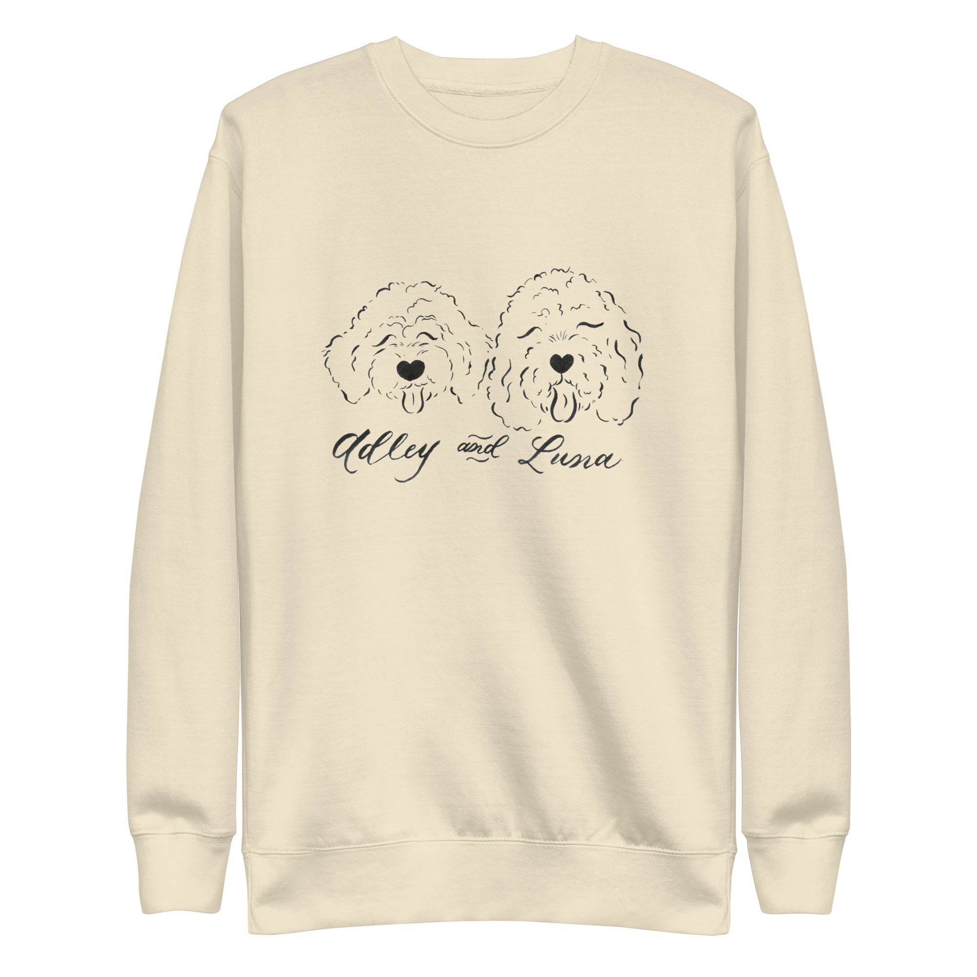 CUSTOM - Adley and Luna - Front Design - Unisex Premium Sweatshirt - CUSTOM - Dear Daughters Design