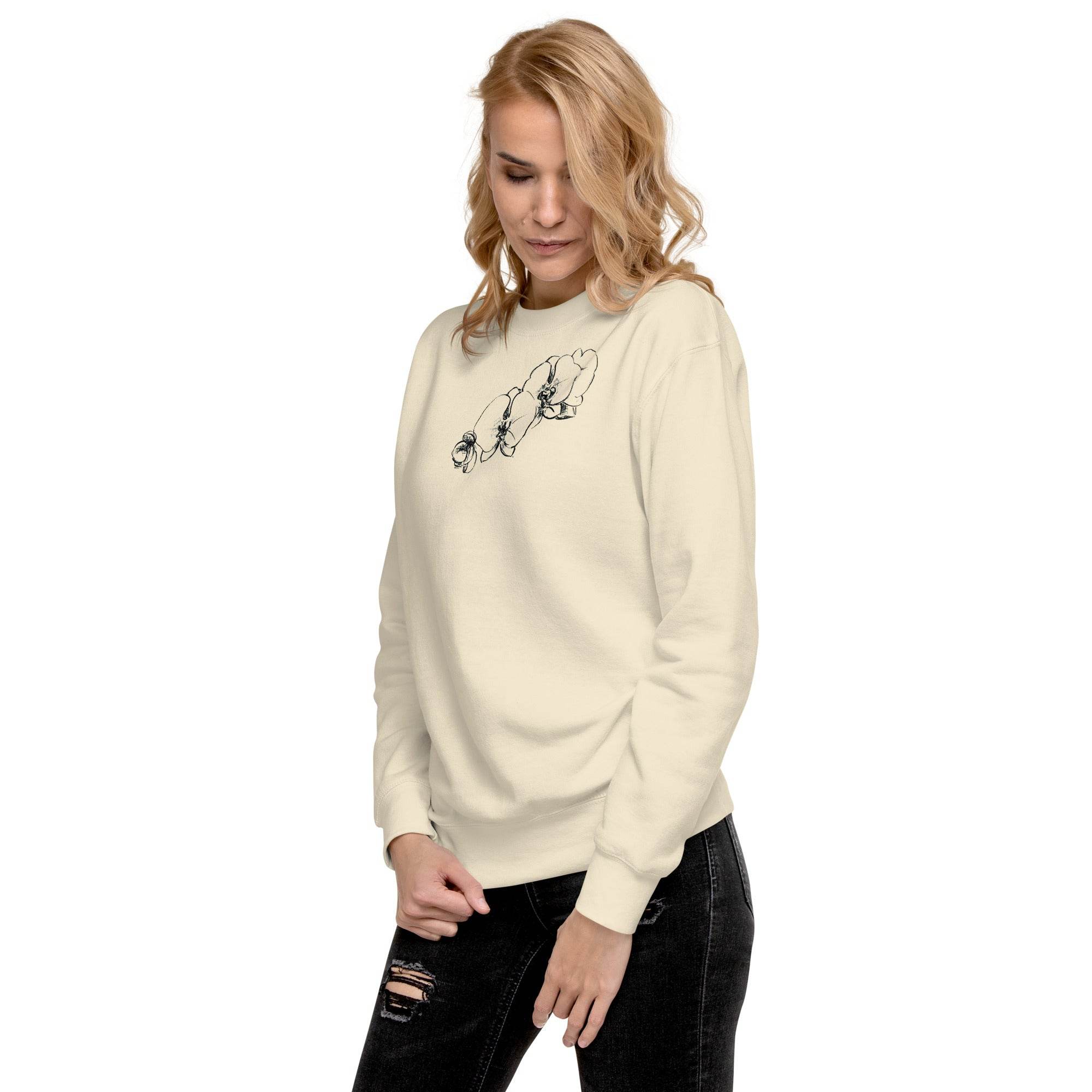 Orchid Sketch Printed Unisex Premium Sweatshirt - Dear Daughters Design