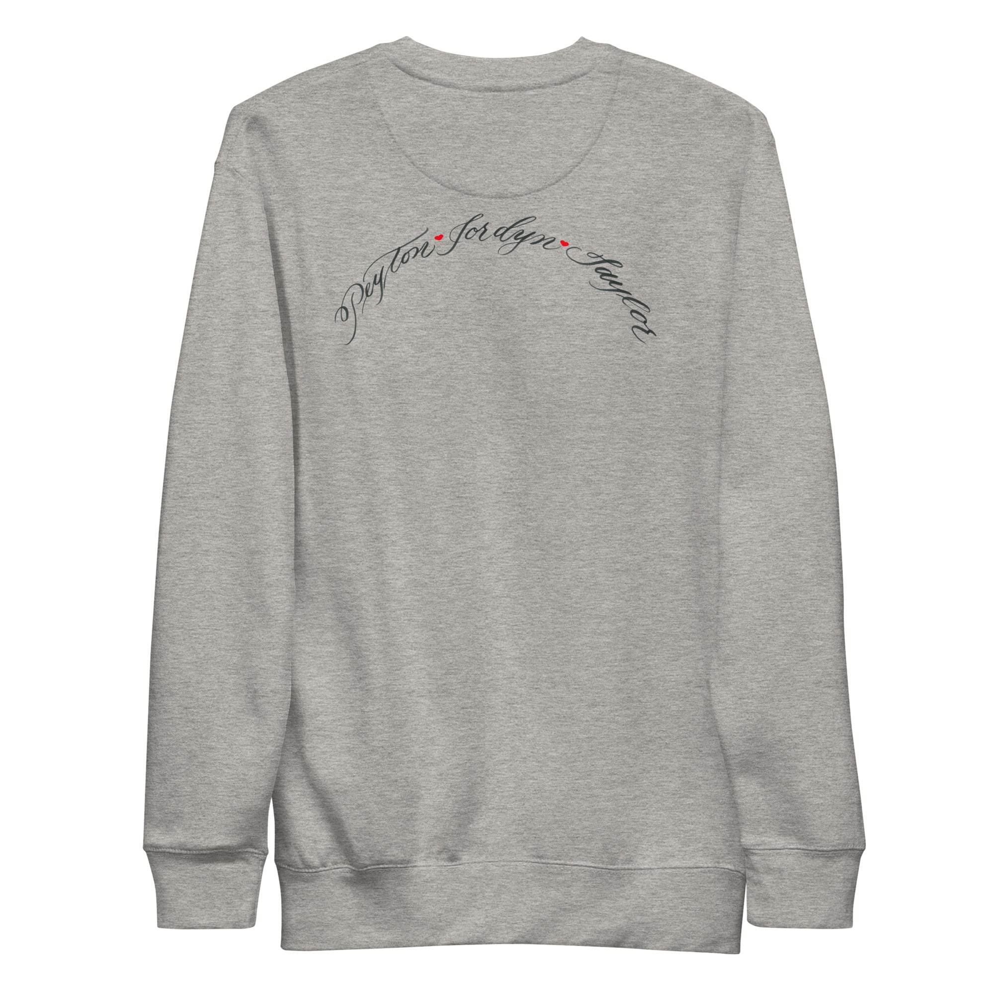 CUSTOM4 - Janie Mama Chest Back - Steeper Arc (Two Location Printing) - Unisex Premium Sweatshirt - CUSTOM - Dear Daughters Design