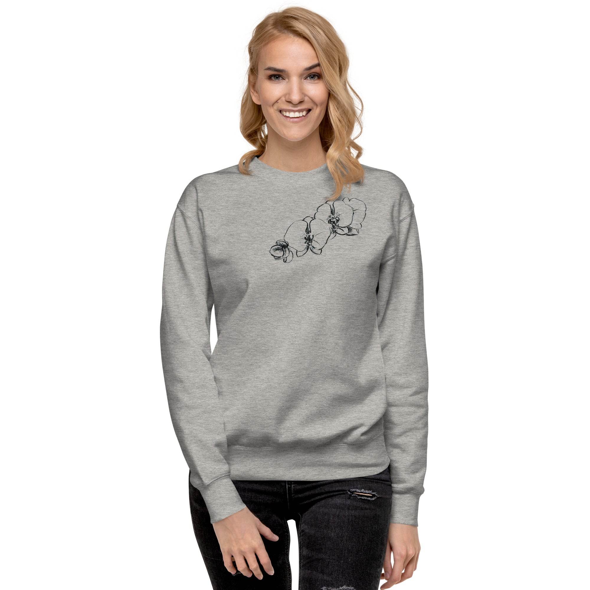 Orchid Sketch Printed Unisex Premium Sweatshirt - Dear Daughters Design