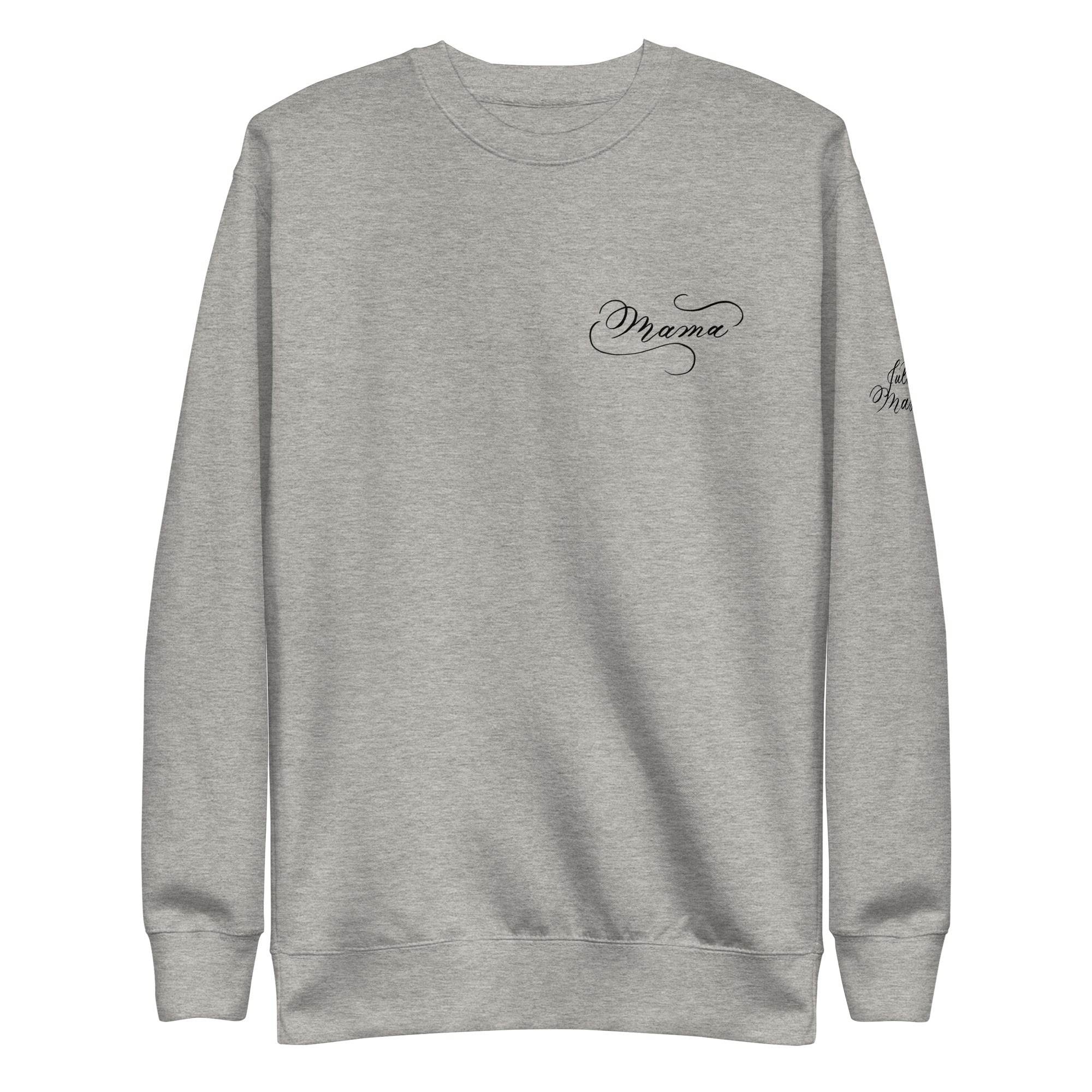 CUSTOM3 Updated - Jessica Mama Chest Arm (Two Location Printing) - Unisex Premium Sweatshirt - Holiday Matching Gift - CUSTOM - Dear Daughters Design