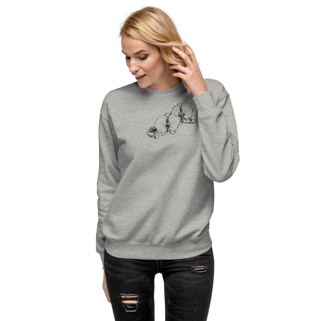 Orchid Sketch Printed Unisex Premium Sweatshirt - Dear Daughters Design