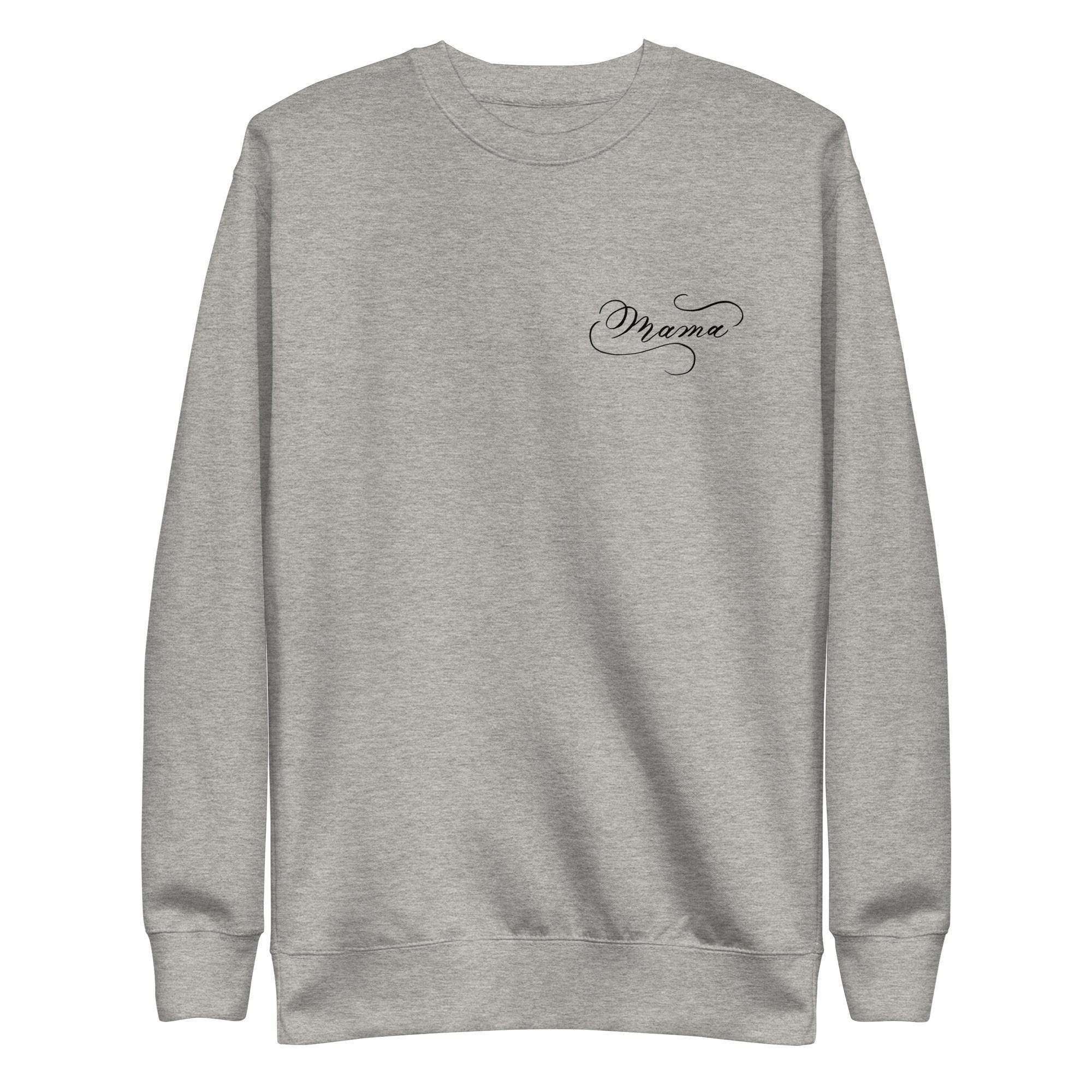 CUSTOM3 - Janie Mama Chest Back - Smaller Script Slight Arc (Two Location Printing) - Unisex Premium Sweatshirt - CUSTOM - Dear Daughters Design