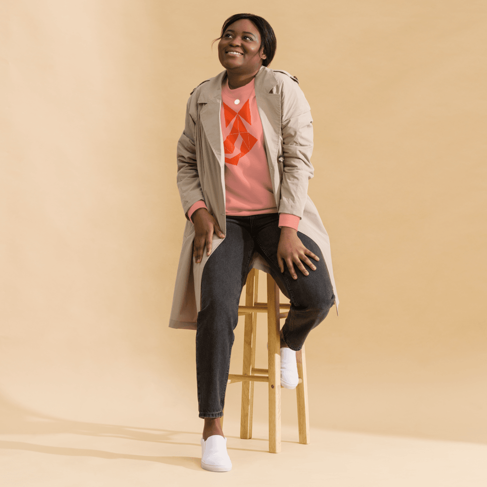 Unique Witchy Vibes Bow Sweatshirt - Orange Abstract - Unisex Premium Sweatshirt - Dear Daughters Design