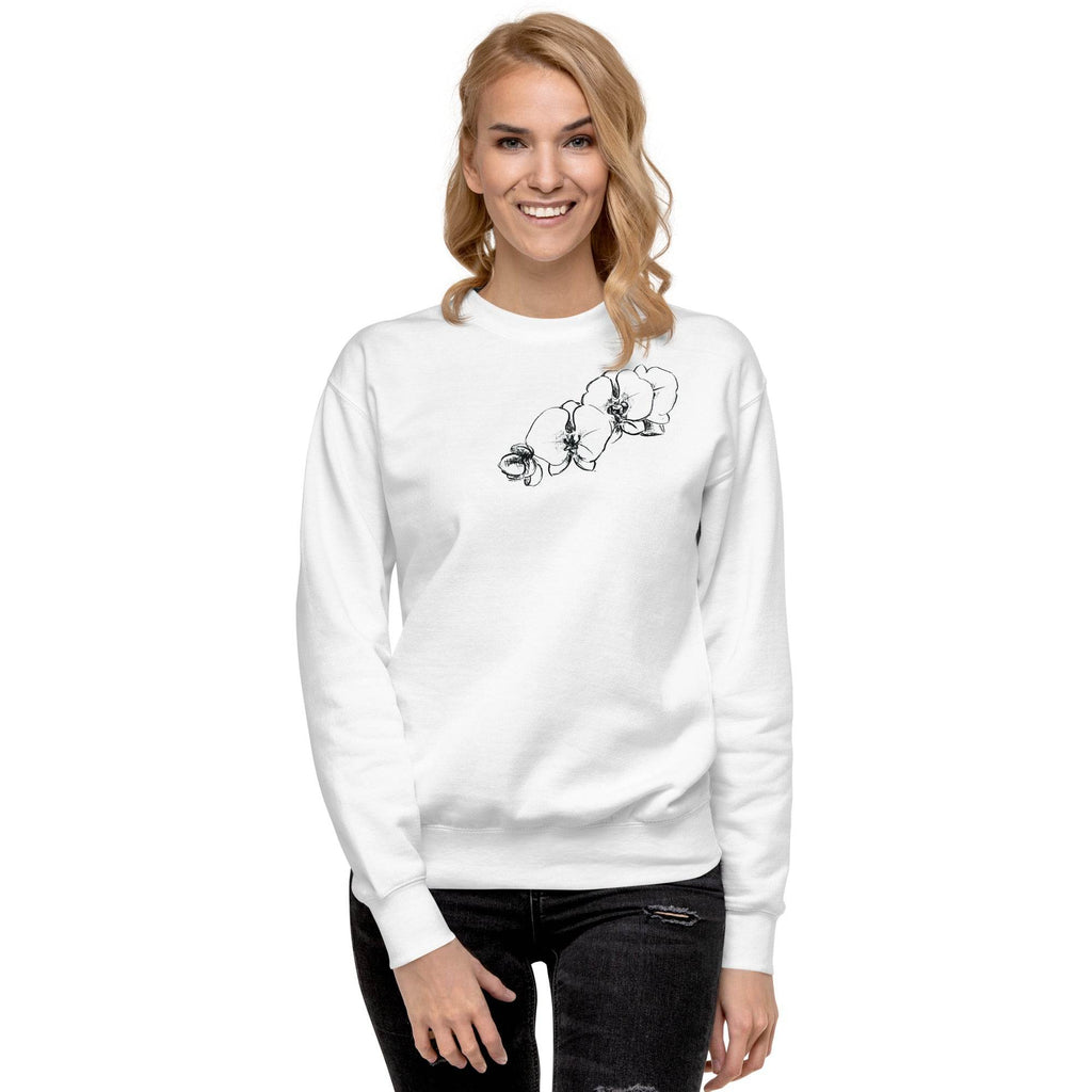 Orchid Sketch Printed Unisex Premium Sweatshirt - Dear Daughters Design