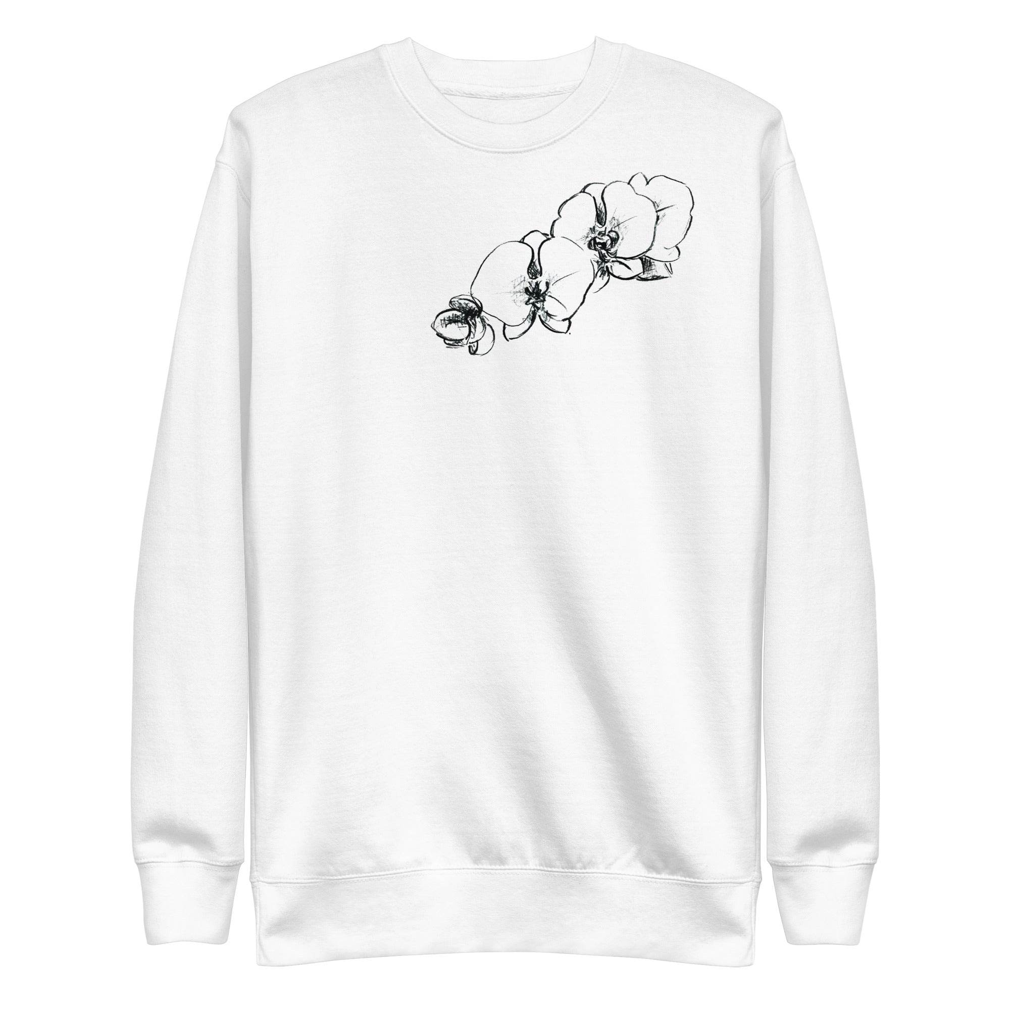 Orchid Sketch Printed Unisex Premium Sweatshirt - Dear Daughters Design