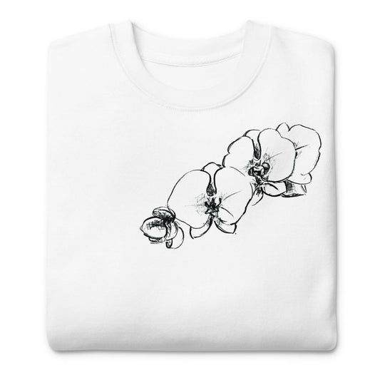 Orchid Sketch Printed Unisex Premium Sweatshirt - Dear Daughters Design