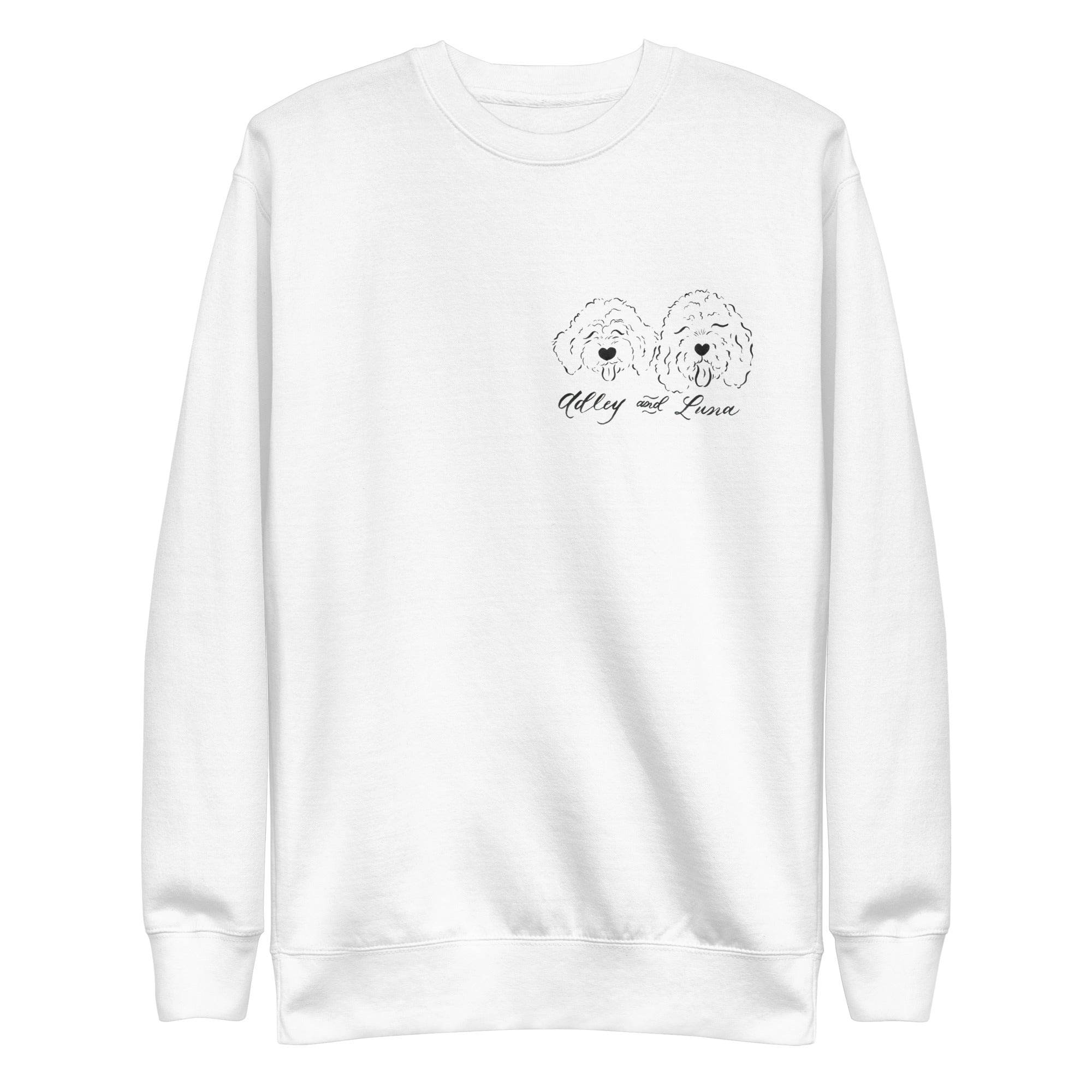 CUSTOM - Adley and Luna - Left Chest Design - Unisex Premium Sweatshirt - CUSTOM - Dear Daughters Design
