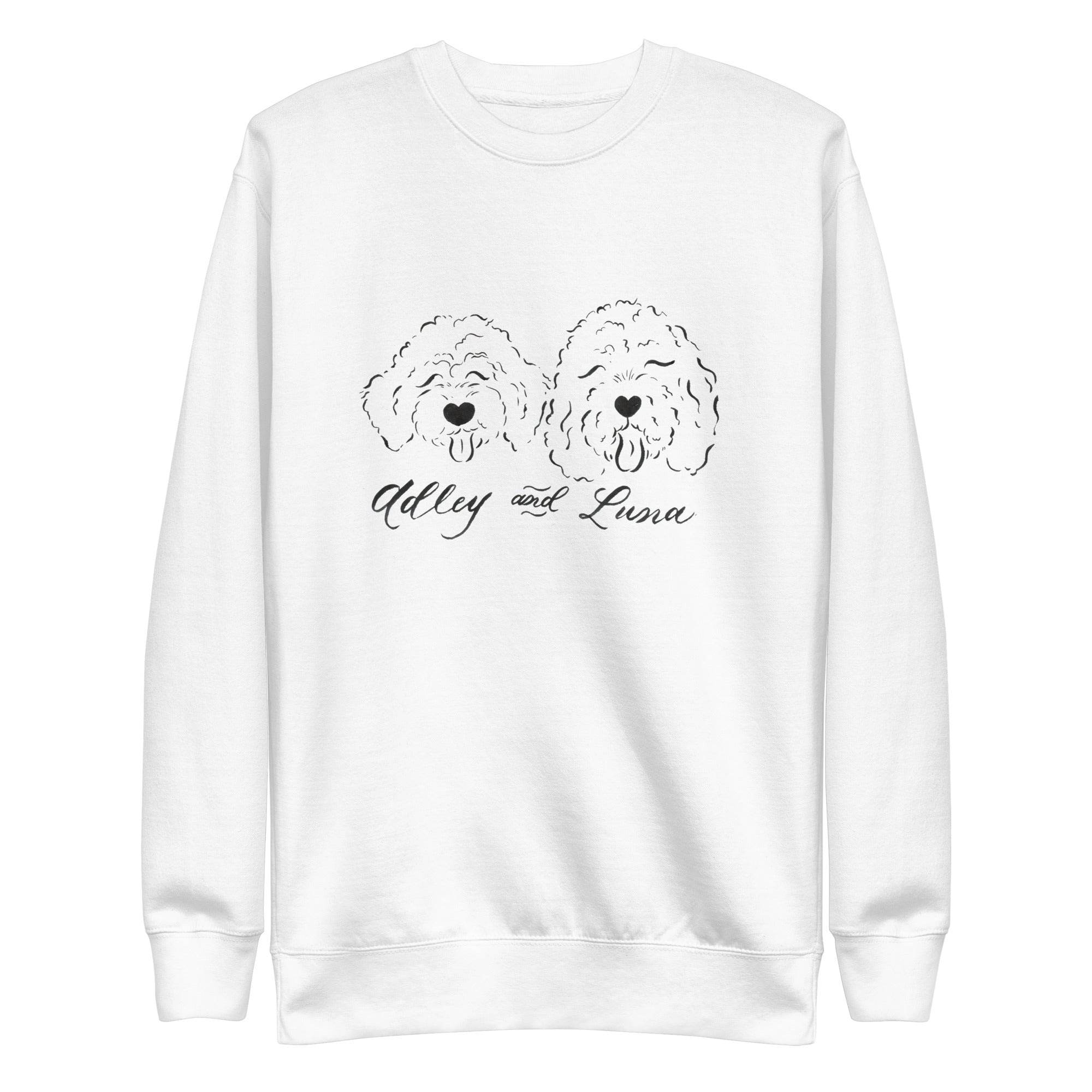 CUSTOM - Adley and Luna - Front Design - Unisex Premium Sweatshirt - CUSTOM - Dear Daughters Design