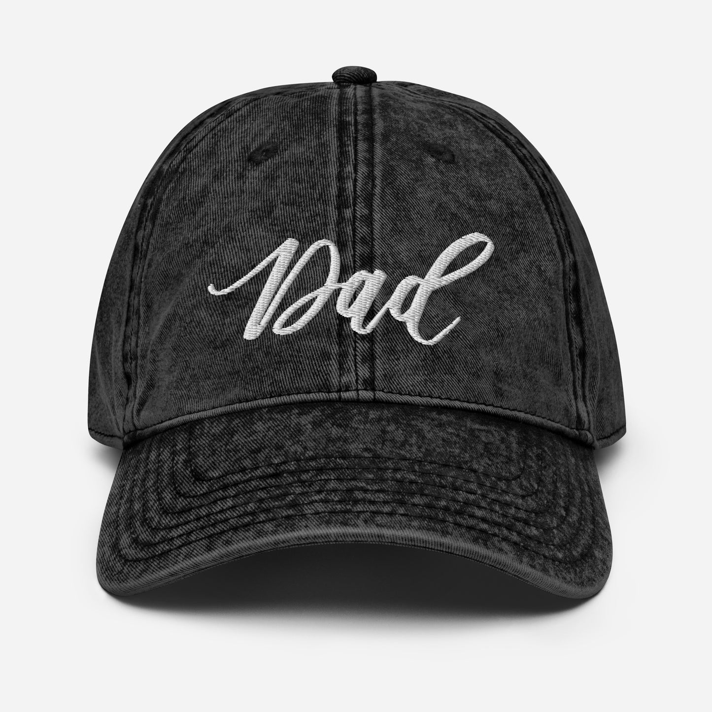 Embroidered Script "Dad" Calligraphy Vintage Cotton Twill Cap