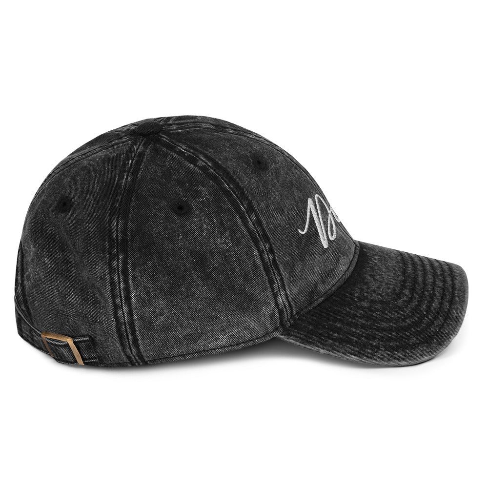 Embroidered Script "Dad" Calligraphy Vintage Cotton Twill Cap