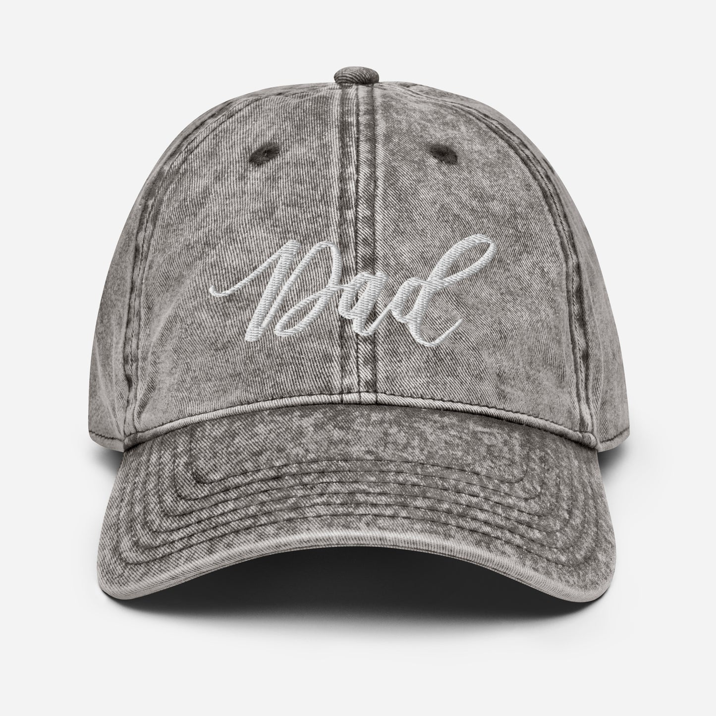 Embroidered Script "Dad" Calligraphy Vintage Cotton Twill Cap