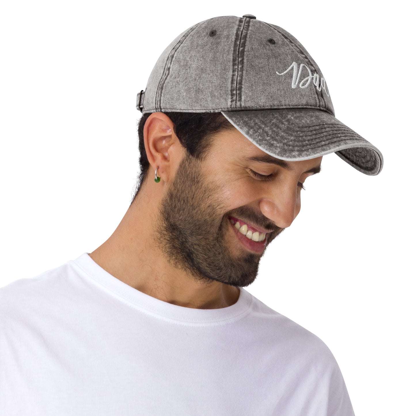 Embroidered Script "Dad" Calligraphy Vintage Cotton Twill Cap