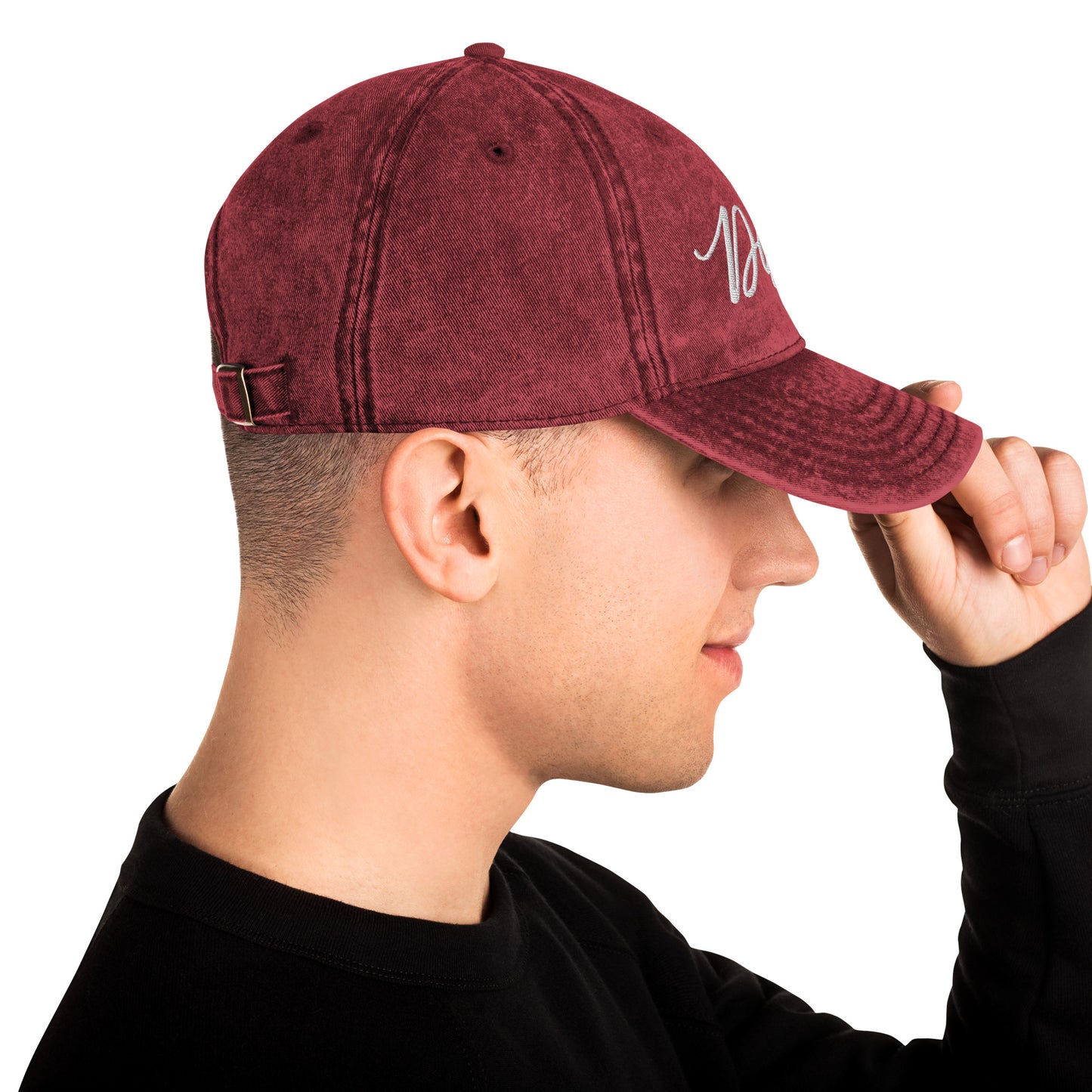 Embroidered Script "Dad" Calligraphy Vintage Cotton Twill Cap