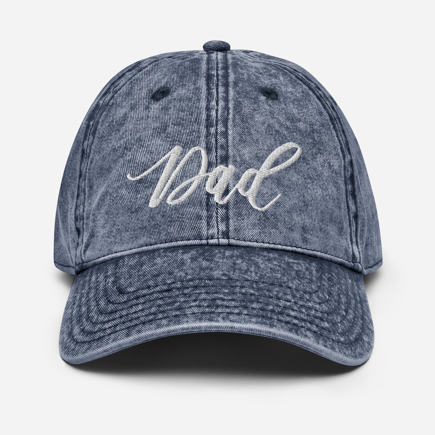 Embroidered Script "Dad" Calligraphy Vintage Cotton Twill Cap