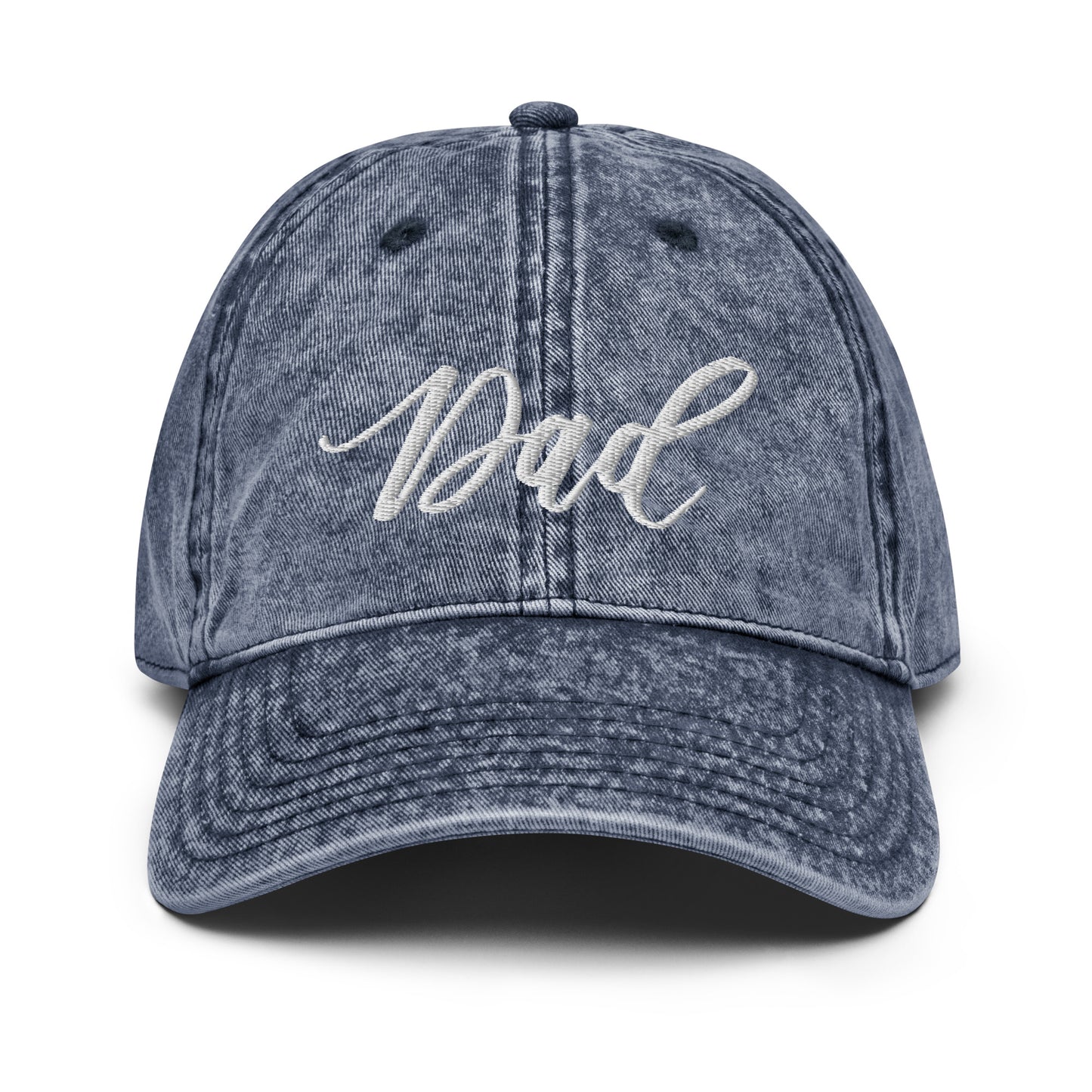 Embroidered Script "Dad" Calligraphy Vintage Cotton Twill Cap