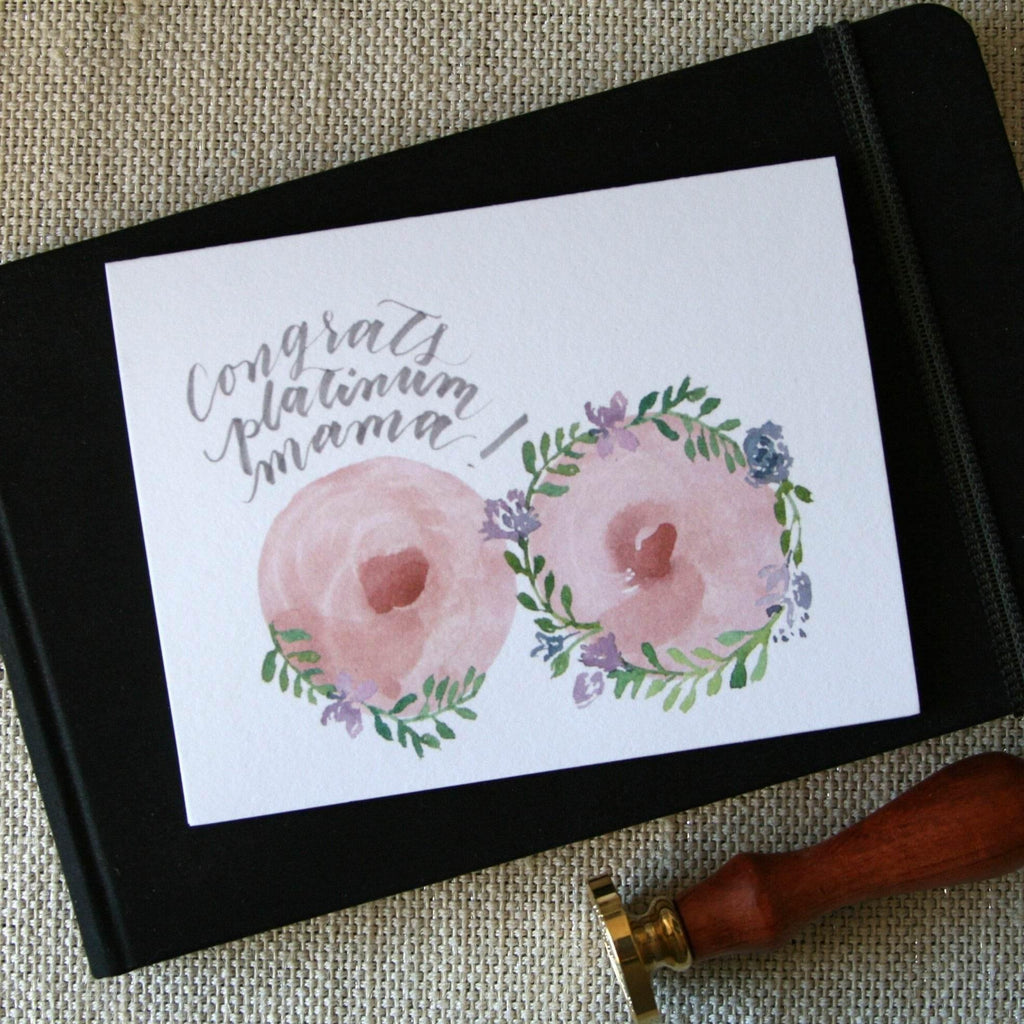 Platinum Breastfeeding Award Card - Congrats Platinum Mama Two Years Breastfeeding - Dear Daughters Design